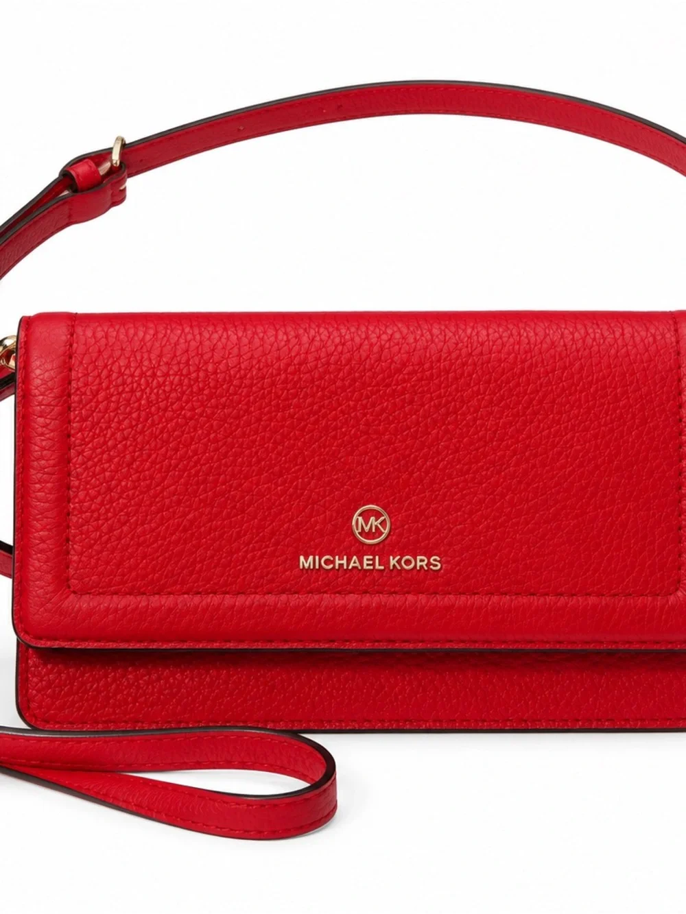 Michael Kors Red Leather Jet Set Crossbody Wallet